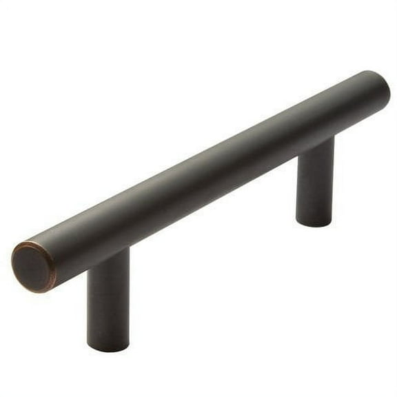 Oil Rubbed Bronze Cabinet Hardware Euro Style Bar Handle Pull - 3" Hole Centers, 5-3/4"" Overall Length - OB ORB