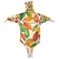 thumbnail image 2 of FORMRS Wearable Blanket Hoodie with Sleeves for Kids Cozy Flannel Sweatshirt, Beige Leaves, 2 of 7