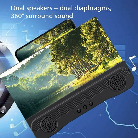 Naierhg Enlarged Mobile Phone Screen Video Magnifier with Bluetooth-compatible Speaker Amplifier