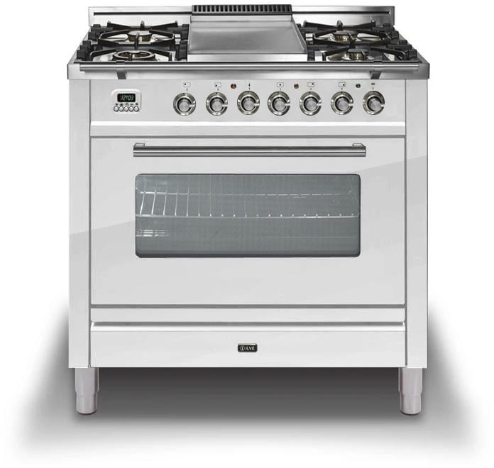 Ilve UPW90FDVGGBX Professional Plus Series 36 Inch Gas Convection