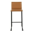 thumbnail image 6 of Mara Contemporary Barstool In Black Steel And Camel Faux Leather - Set Of 2, 6 of 7