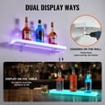 thumbnail image 4 of KFFKFF LED Illuminated Bar Shelf, 24" Single Tier, Wall Mount Liquor Bottle Display, Acrylic Beverage Rack with RF Remote & App for Home Bars, Commercial Use, 4 of 9