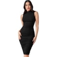thumbnail image 1 of Vestido ajustado sin mangas con cuello alto alto para mujer Negro - M Negro - M Xishao ropa, 1 of 2