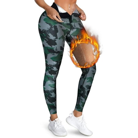 

Nebility Women Waist Trainer Leggings Sauna Leggings Sweat Pants High Waist Slimming Compression Workout Fitness Tights Body Shaper(Green Medium)