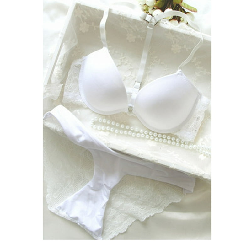 Promotion Clearance! Sexy Charming Lace b=Bra Gather Together Shape Wear  Women Bra Set Comfortable Underwear Women Bras Lace Bra Set White 80B