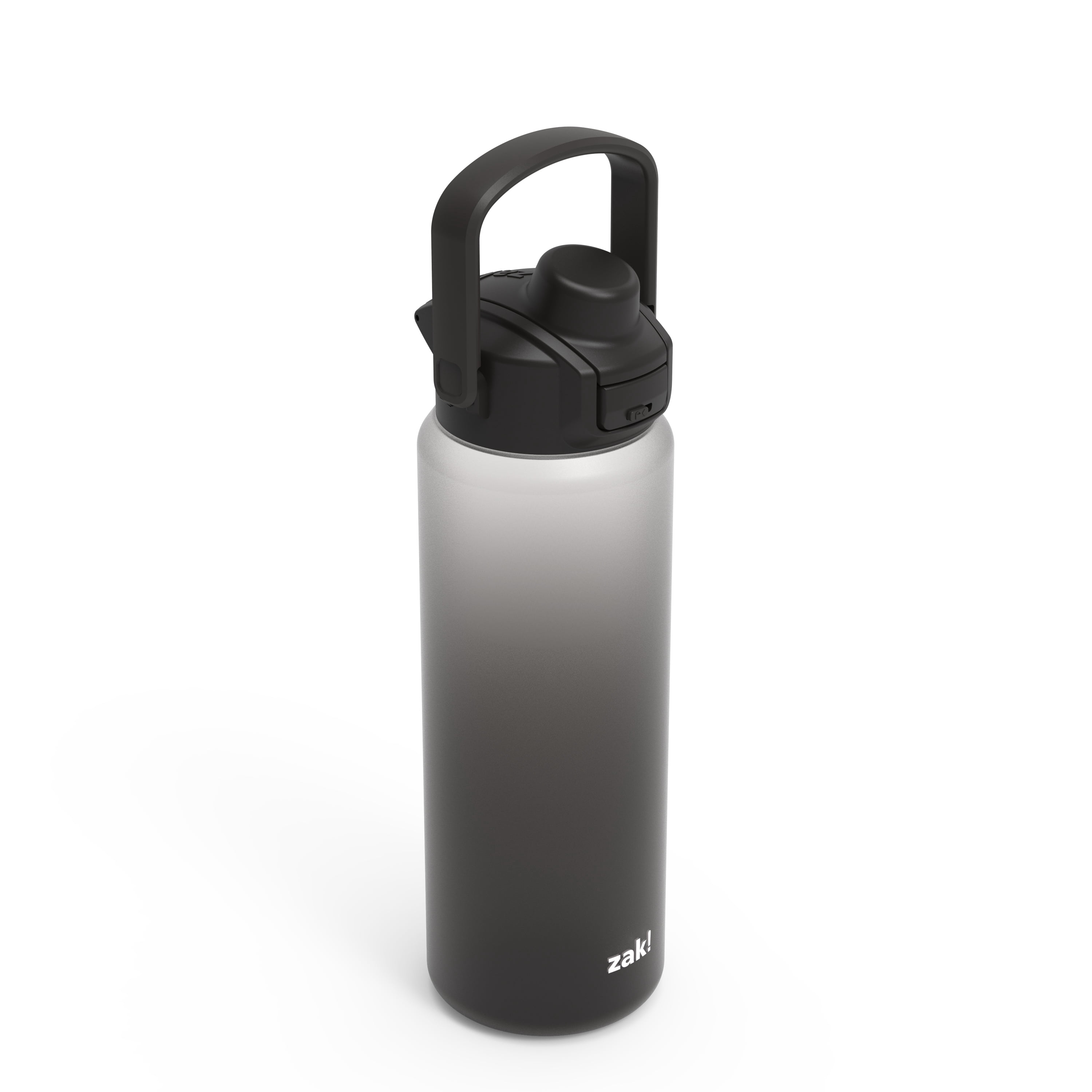 Zak Designs Soft Paint 32oz Durable Plastic Liberty Straw Water Bottle (Ombre Black)