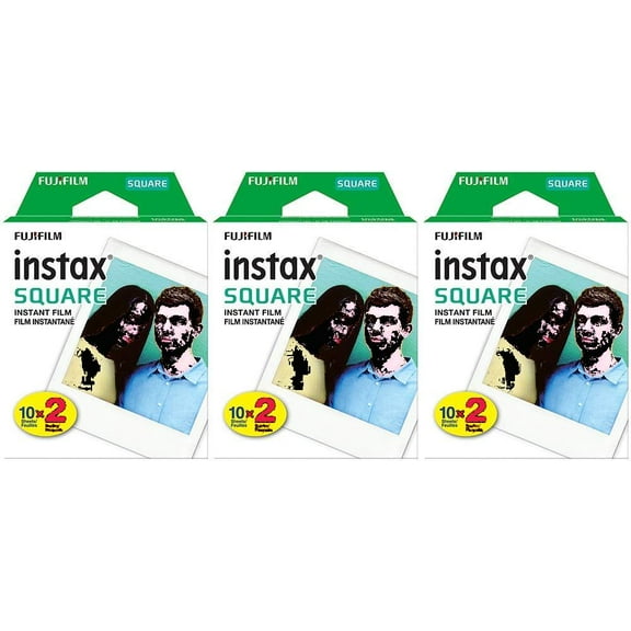 3 X Fujifilm Square Twin Pack Film, 20 Exposures (60 Prints)