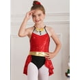 thumbnail image 2 of Eandarui Robe Tutu de Danse Ballet à Sequins pour Filles Jupe Justaucorps Costume de Performance de Noël Rouge 14, 2 of 7