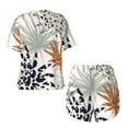 thumbnail image 5 of Picia Tropical Leaves Pajamas Sets for Women Soft Short-Sleeved Pjs with Lounge Shorts Two Piece Sleepwear-X-Large, 5 of 9