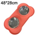 thumbnail image 3 of Comedero doble de acero inoxidable para mascotas, comedero para perros y gatos, 3 of 5