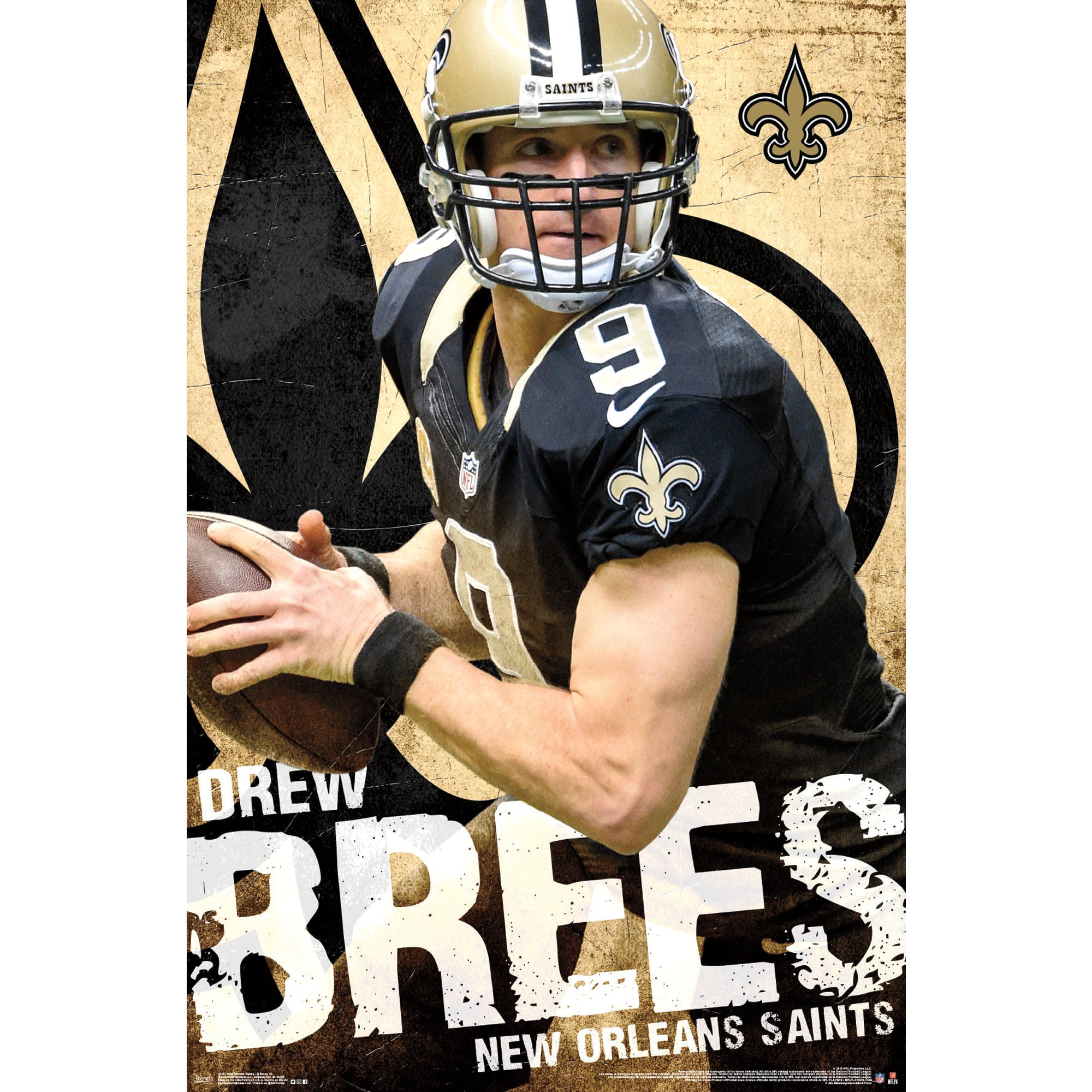 Kids Decor Football Poster Sports Art Print Birthday Gifts Frame poster Man Cave Gift Drew Brees Poster Canvas Print