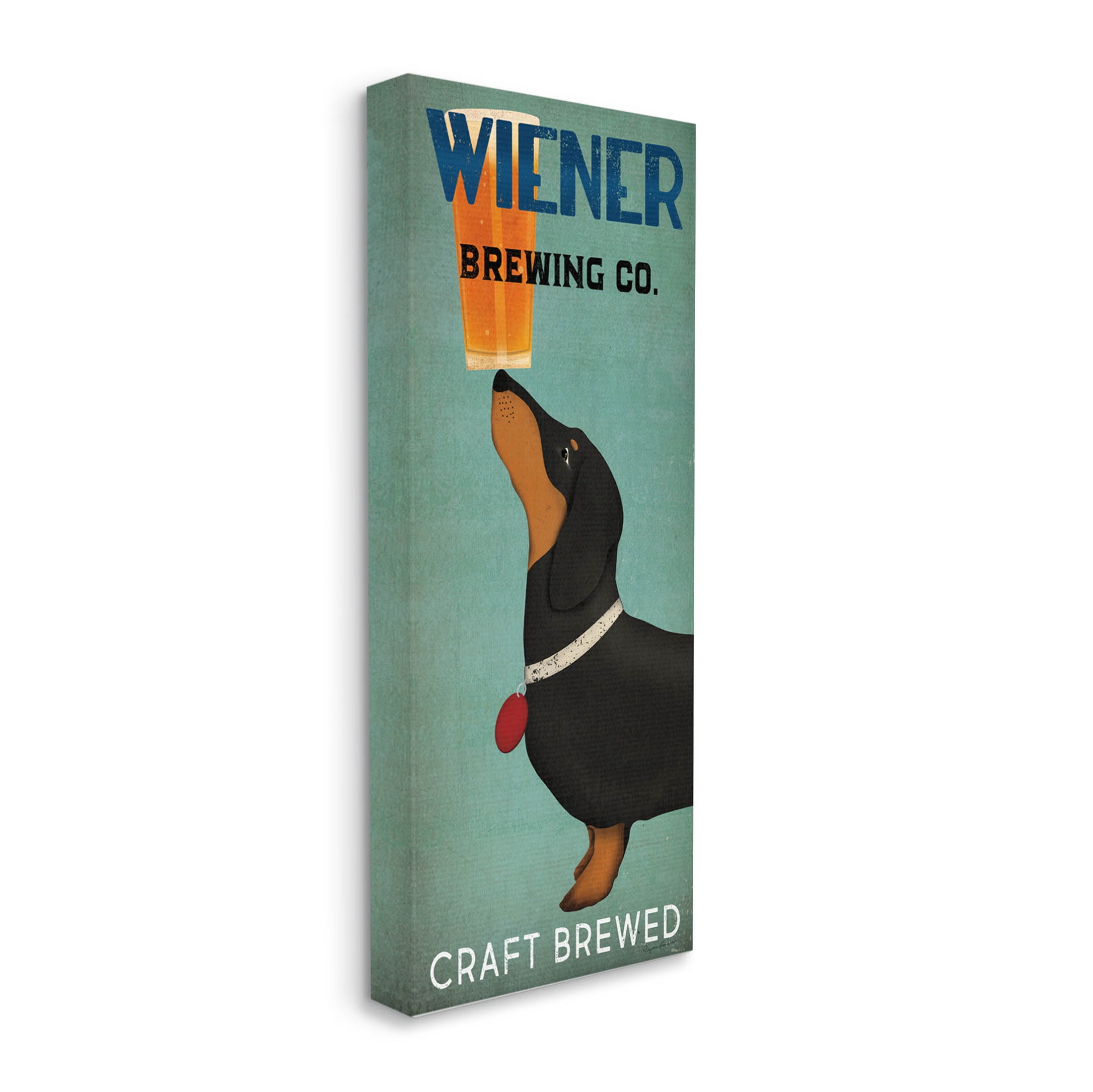 Stupell Industries Brewery Company Wiener Dog Graphic Art Gallery Wrapped Canvas Print Wall Art, Design by Ryan Fowler