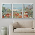 thumbnail image 2 of PixonSign Framed Canvas Print Wall Art Set Watercolor Pastel Flower Field Coastal Landscape Nature Wilderness Illustrations Modern Art Decorative Floral Botanical Minimal for Bedroom - 24"x36"x3 White, 2 of 5