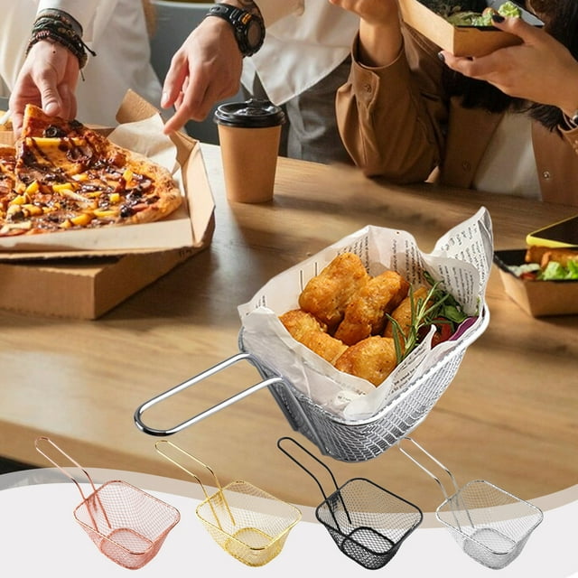 Iumwxz Kitchen Gadgets Kitchen Utensil Set Mini French Fries Basket Chicken Nuggets Frying Basket Food Tableware Small Frying Basket Snack Basket Wholesale Black Stainless Steel Online Shopping