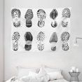 thumbnail image 1 of Grunge Decor Tapestry, Set of Various Shoe Tracks Human Foot Damaged Murky Artisan Walking Image, Wall Hanging for Bedroom Living Room Dorm Decor, 80W X 60L Inches, Grey White, by Ambesonne, 1 of 2