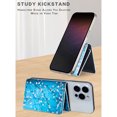 thumbnail image 4 of Allytechgroup Wallet with MagSafe RFID Blocking for iPhone 16/15/14/13/12 Series, Strong Magnetic Card Holder for 4 Cards, PU Leather Kickstand, Butterfly Floral Design, Compatible with MagSafe Cases, 4 of 11
