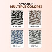Mary Maxim Starlette Ragg Yarn Brown and White Striped Variegated Yarn 216 Yards, Brown