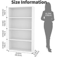 thumbnail image 2 of 4-Tier Bookcase, 42 Inch Industrial Storage Wall Shelf, Display Shelf for Living room, Bedroom, White, 2 of 7