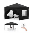 thumbnail image 1 of Yeshouse Cenador plegable con 4 paredes laterales, carpa para fiestas de 3 m x 3 m con 4 estacas, 4 cuerdas, 4 sacos de arena y bolsa con ruedas, 1 of 9