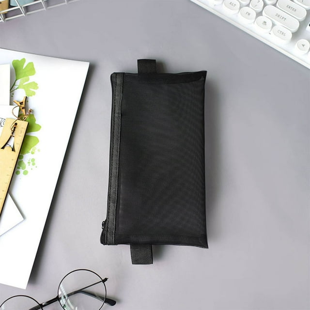 Apmemiss Fournitures de Rentrée Scolaire Liquidation Étui Transparent pour Stylo à Main-Sac de Papeterie en Maille-Sac à Fermeture Éclair-Sac de Rangement