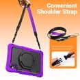 thumbnail image 4 of for Lenovo Idea Tab/ Tab K11 Gen 2 Case 11 2025, 360 Rotating Shockproof Cover with Stand, Handle, Shoulder Strap (TB336FU/TB330FU), Purple, 4 of 7