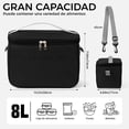 thumbnail image 2 of 2PCS Bolsa Lonchera Termica, Gran Capacidad, Aislamiento de Doble Capa, Bolsa de Almuerzo, con Asa y Correa Desmontable, para Trabajo, Escuela (Negro + Negro), 2 of 4