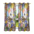 thumbnail image 6 of Yayeee Window Curtains Set of 2 for Living Room Light Filtering 63"x42", Blue Floral, 6 of 7
