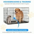 thumbnail image 3 of 30Inch Medium Dog Crate with Divider Double Door Folding Metal Wire Cage with LeakProof Plastic Tray Portable Pet Kennel for Indoor Outdoor and Travel, 3 of 6