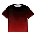 thumbnail image 4 of Cuoff Men's Large Size Loose Casual Gradient Short Sleeve Round Neck T-Shirt Top Red 3X, 4 of 5