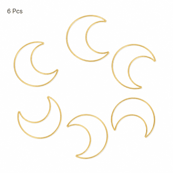 6pcs 4-inch moon dreamcatcher, metal lace garland ring, for home car DIY craft wedding wall decoration, Car Decoration, Home Decor, Decorative Ring, Whimsical Design