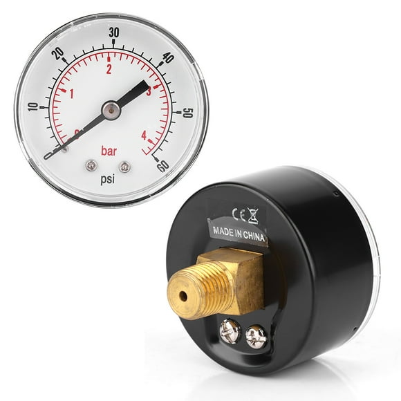 Axial Pressure Gauge, Back Connection Water Pressure Gauge For Air For Gas For Water
