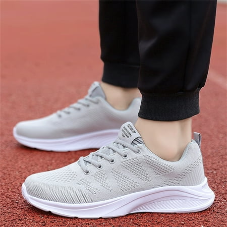 

NECHOLOGY Light up Sneakers for Men Fashion Summer Men Mesh Breathable Comfort Flat Lace Mens Club C 85 Vintage Sneakers Grey 9