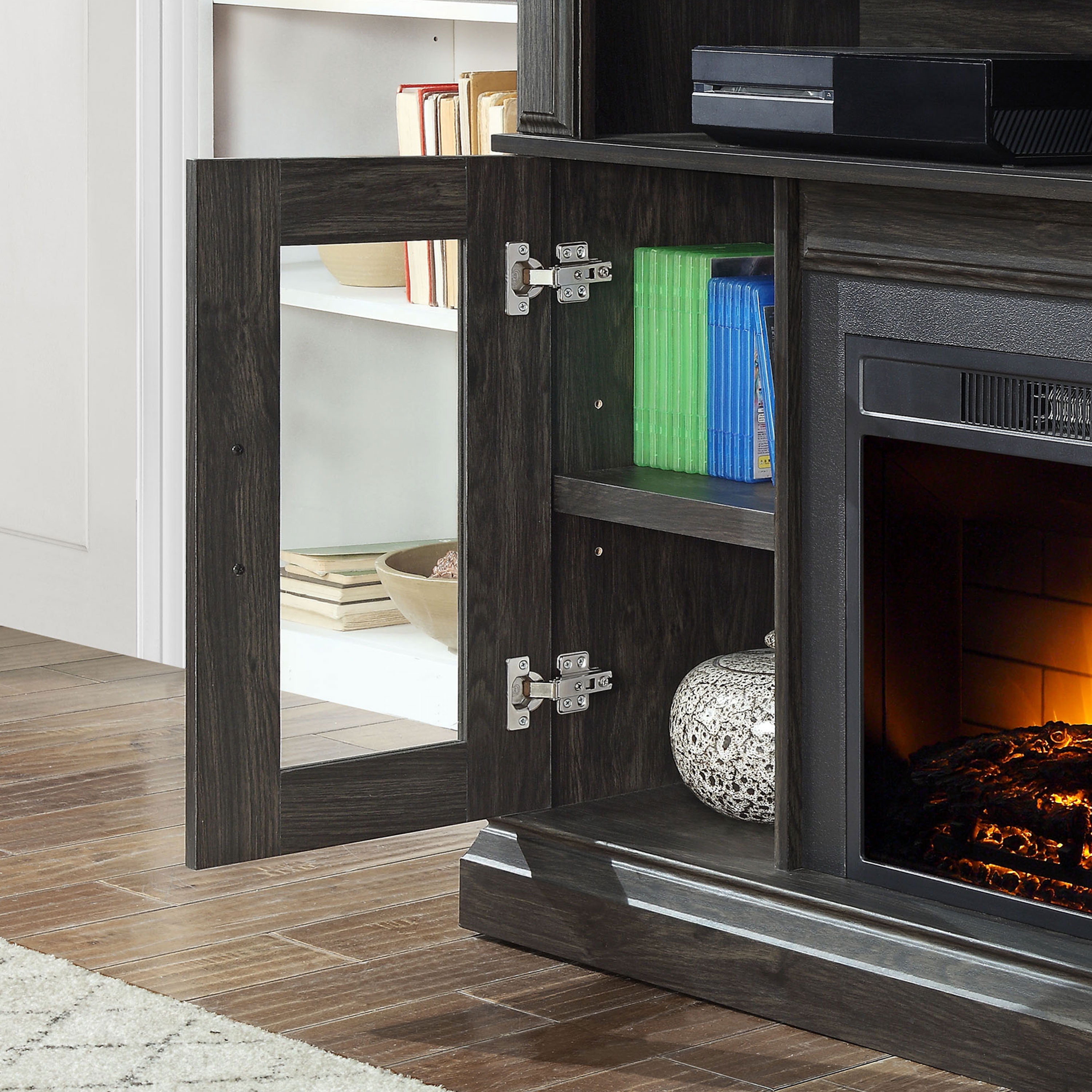 Whalen Layton Media Fireplace for 65 TVs up to 135lbs Weathered Ash Finish  - Walmart.com