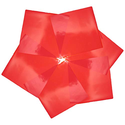 150 Red Cello Sheets 8 x 8 in Colored Cellophane Sheets Red
