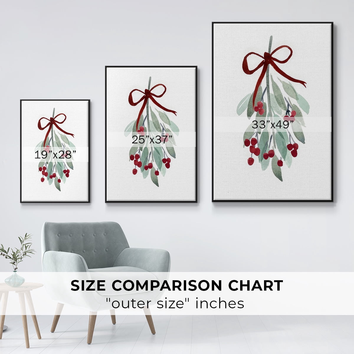 Come Across I - Framed Gallery Wrapped Holiday Canvas - 17 x 25 - Black Frame