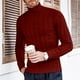 thumbnail image 5 of Suéter de hombre con cuello alto suéter de punto suéter de cuello alto de invierno suéter de cuello alto básico de corte entallado suéter, 5 of 5