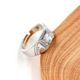thumbnail image 3 of 2Pcs His and Hers Wedding Rings Set Simulated Diamond Solitaire Engagement Promise Ring and Wedding Bands Set for Couples Y848-Silver, 3 of 6