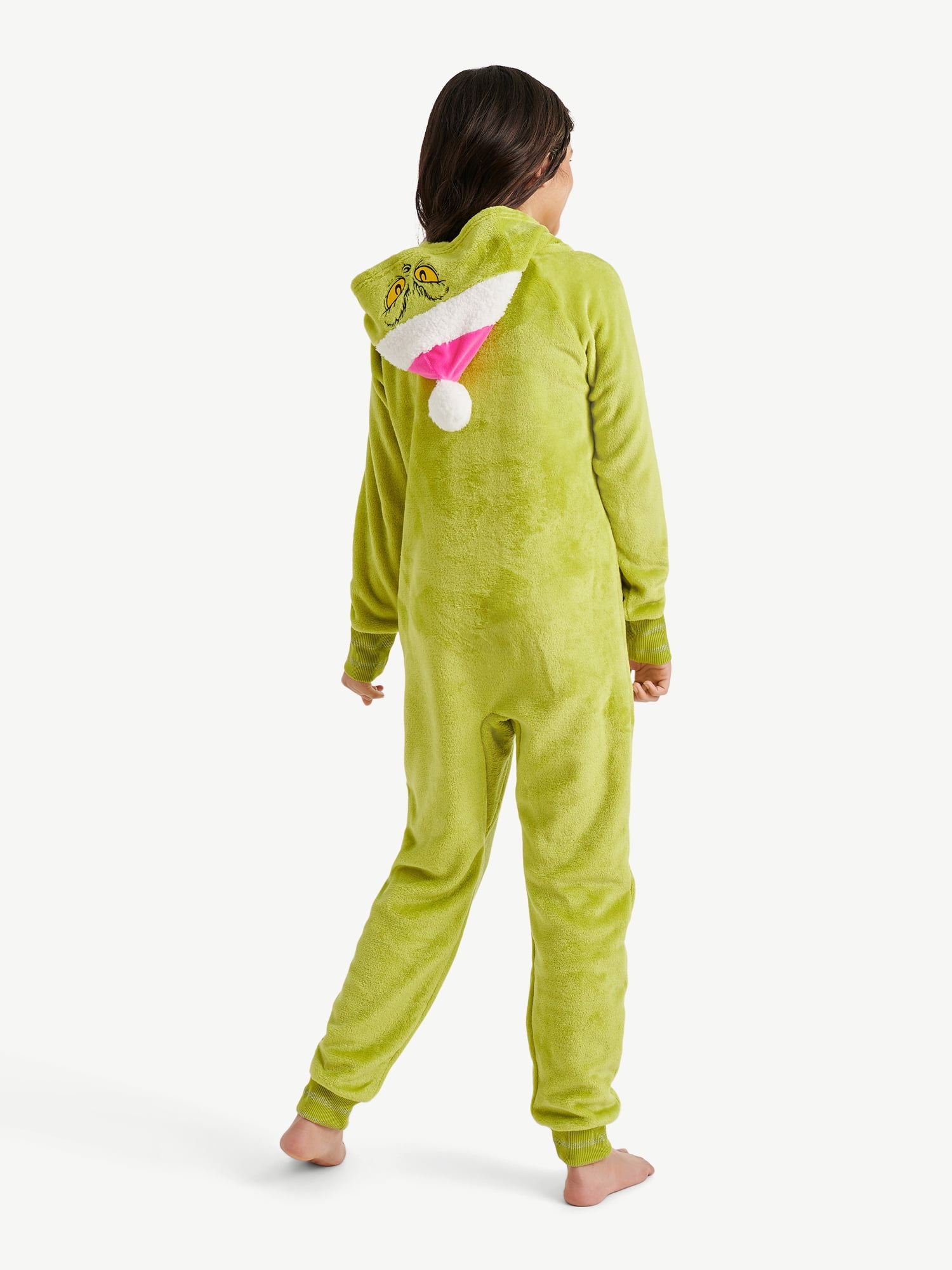 Justice x Grinch Girls Long Sleeve Sleep Union Suit, One-Piece, Sizes 4-18