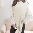 thumbnail image 1 of Autumn And Winter Cape Cape Fringe Horn Buckle Solid Color Irregular Double Fringe Cape Cape Warm And Thick, 1 of 4