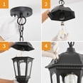 thumbnail image 5 of Smeike Outdoor Pendant Light Fixtures , Height Adjustable Outside Retro Hanging Lamp Anti-Rust & Waterproof ,Matte Black Aluminum Exterior Chandelier with Clear Glass for Patio, Porch, Entryway, 5 of 9