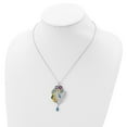 thumbnail image 4 of SS Enamel CZ Syn. D.Blue Spinel & Glass Sim.Stones Necklace, 4 of 4