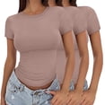 thumbnail image 2 of Outfmvch Going Out Tops for Women Tops for Women Trendy Workout Shirts Women Ribbed Tops for Women Loose Fitting Tops for Women Workout Tops for Women Cold Shoulder Tops G S, 2 of 8