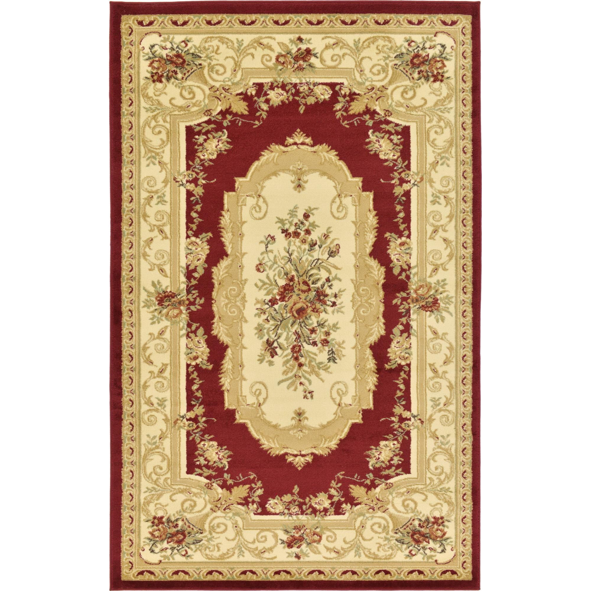 Unique Loom Henry Versailles Rug Red/Brown 5' 3" x 8' Rectangle Floral