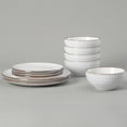 thumbnail image 4 of Famiware Eden Stoneware Dinnerware Sets, 12-Piece Dish Set, White Circle, 4 of 6
