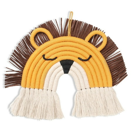 

Yasu Rainbow Deer Lion Handmade Woven Cotton Rope Children Room Decor Hanging Pendant