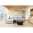 thumbnail image 3 of ZUO Brickell Modern Pine Wood Polyurethane and Polyester Sectional in Light Gray, 3 of 12