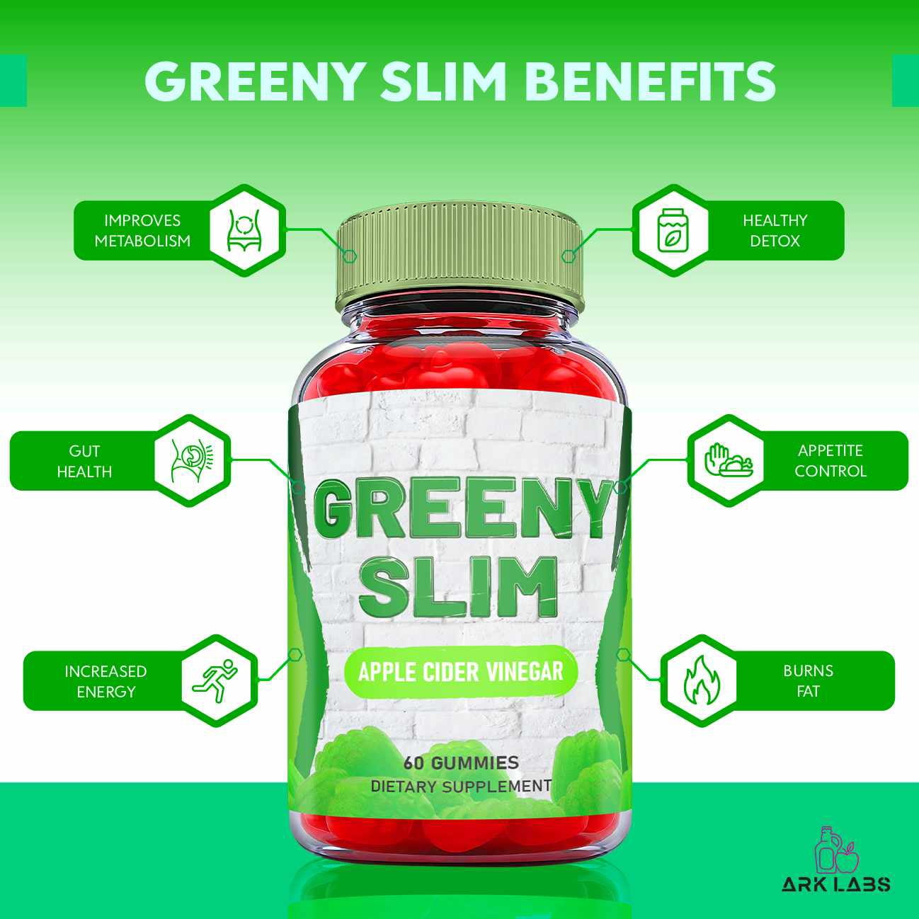 (2 Pack) Greeny Slim Keto ACV Gummies - Apple Cider Vinegar Supplement for Weight Loss - Energy & Focus Boosting Dietary Supplements for Weight Management & Metabolism - Fat Burn - 120 Gummies