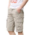 thumbnail image 3 of Idoravan Mens Shorts Clearance Cargo,Men's Workwear Shorts Slim Fit Multi Pocket Zipper Straight Leg Five Piece Pants Casual Sports Shorts Shorts, 3 of 3