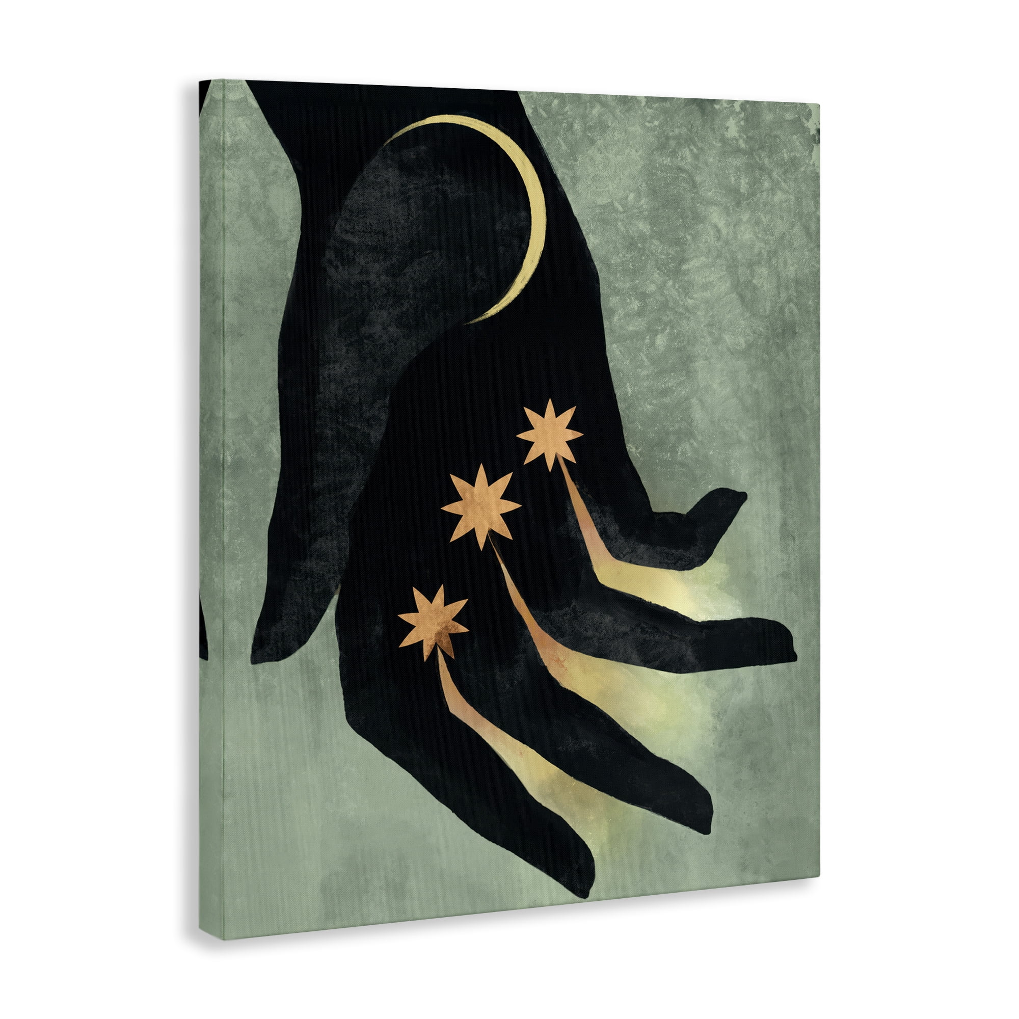 Stupell Industries Moon & Stars Hand Astrology & Stars Painting Wrapped Canvas Art Print Wall Art, 36 x 48