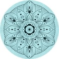 thumbnail image 1 of Ahgly Tapis Rond Lavable en Machine Intérieur Transitionnel Bleu Électrique, 6 Pieds Rond, 1 of 7